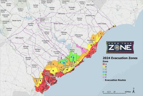 2024 South Carolina Hurricane Evacuation Zones