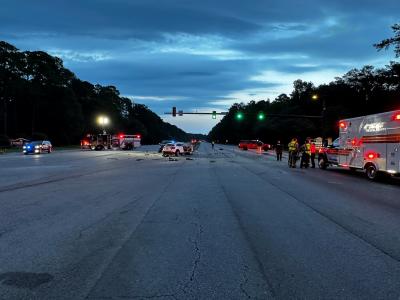 Accident scene at Highway 278 and Buckwalter Parkway